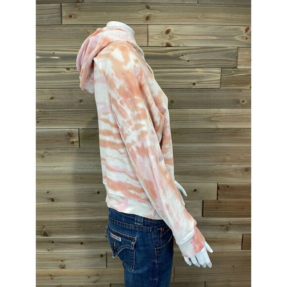 Mother The Square Tie Dye Hoodie Small Pink Orange Peach Sweatshirt Long Sleeve - Picture 2 of 6